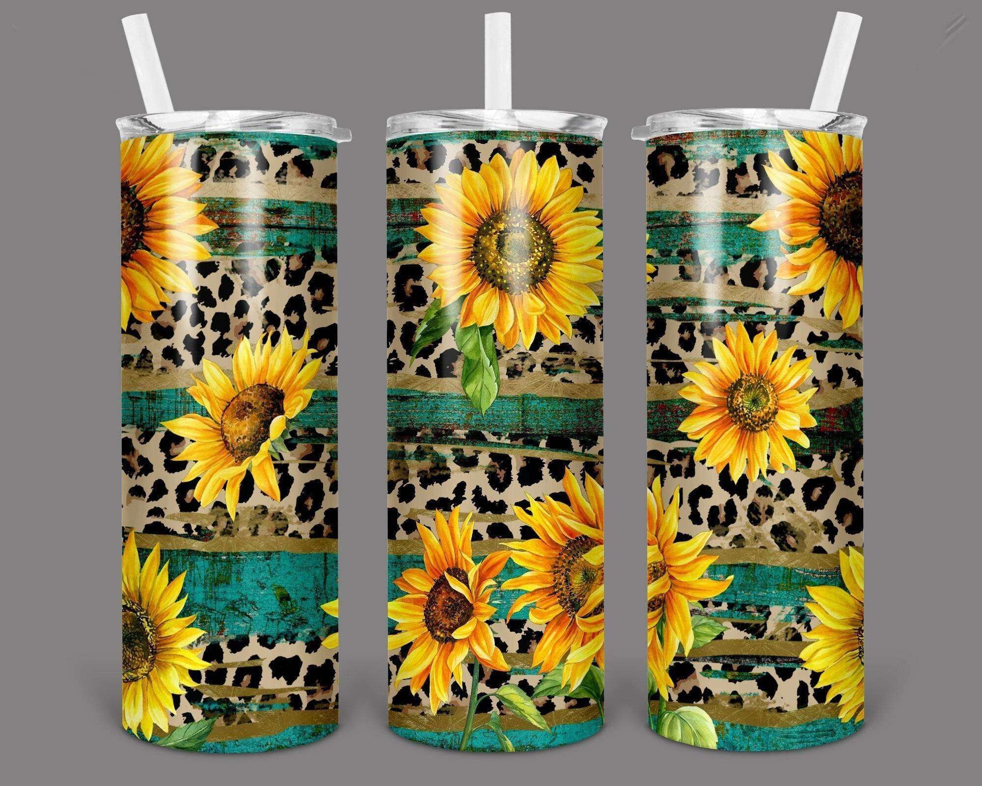 Rustic Wood Sunflowers Tumbler