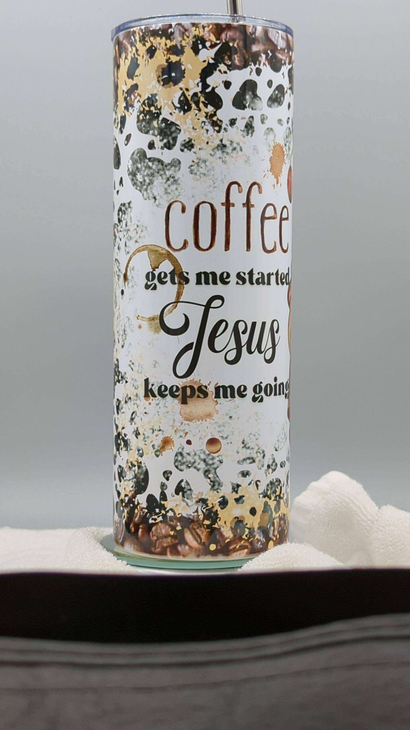 Coffee Gets Me Started Tumbler - Image 3