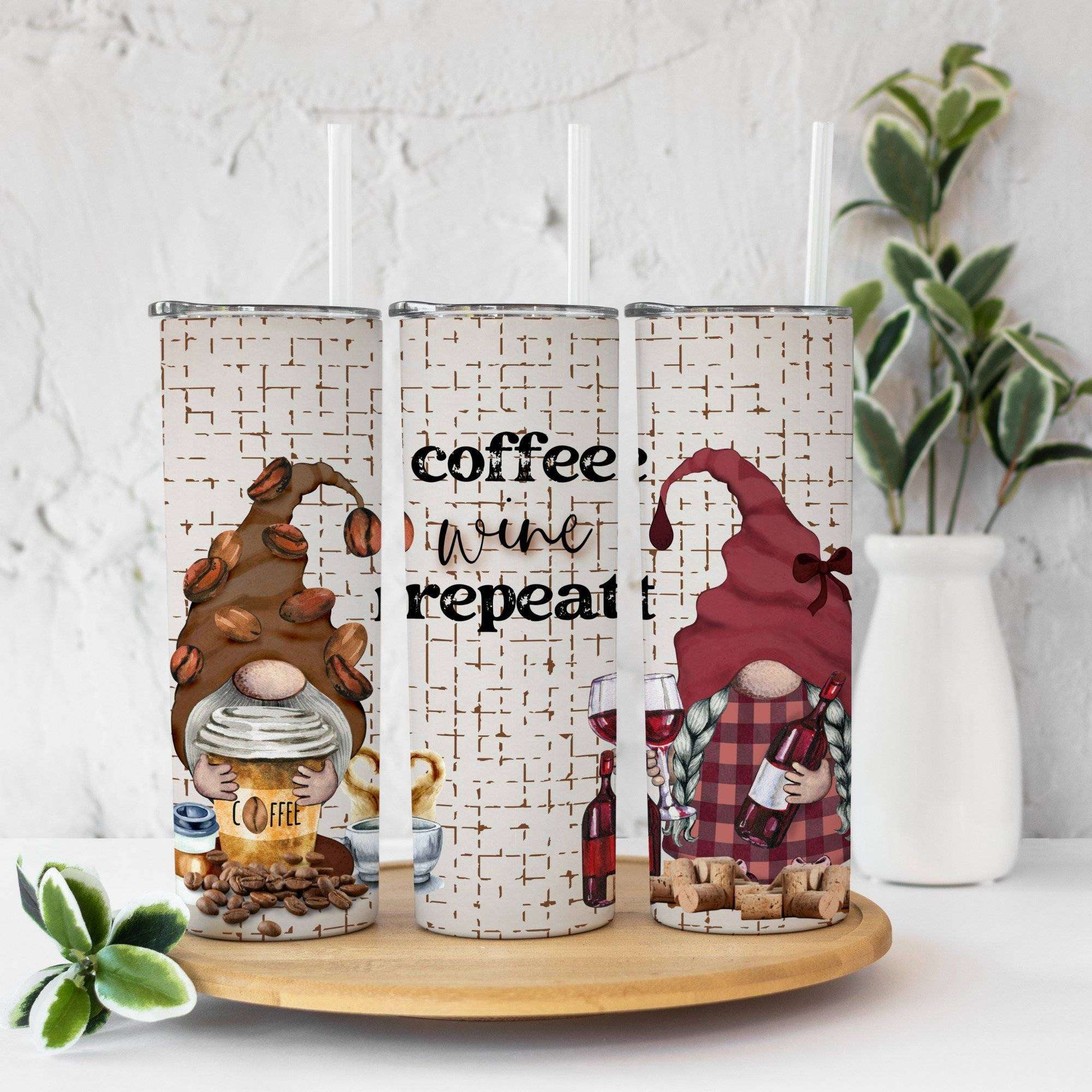 Coffee Wine Repeat Tumbler