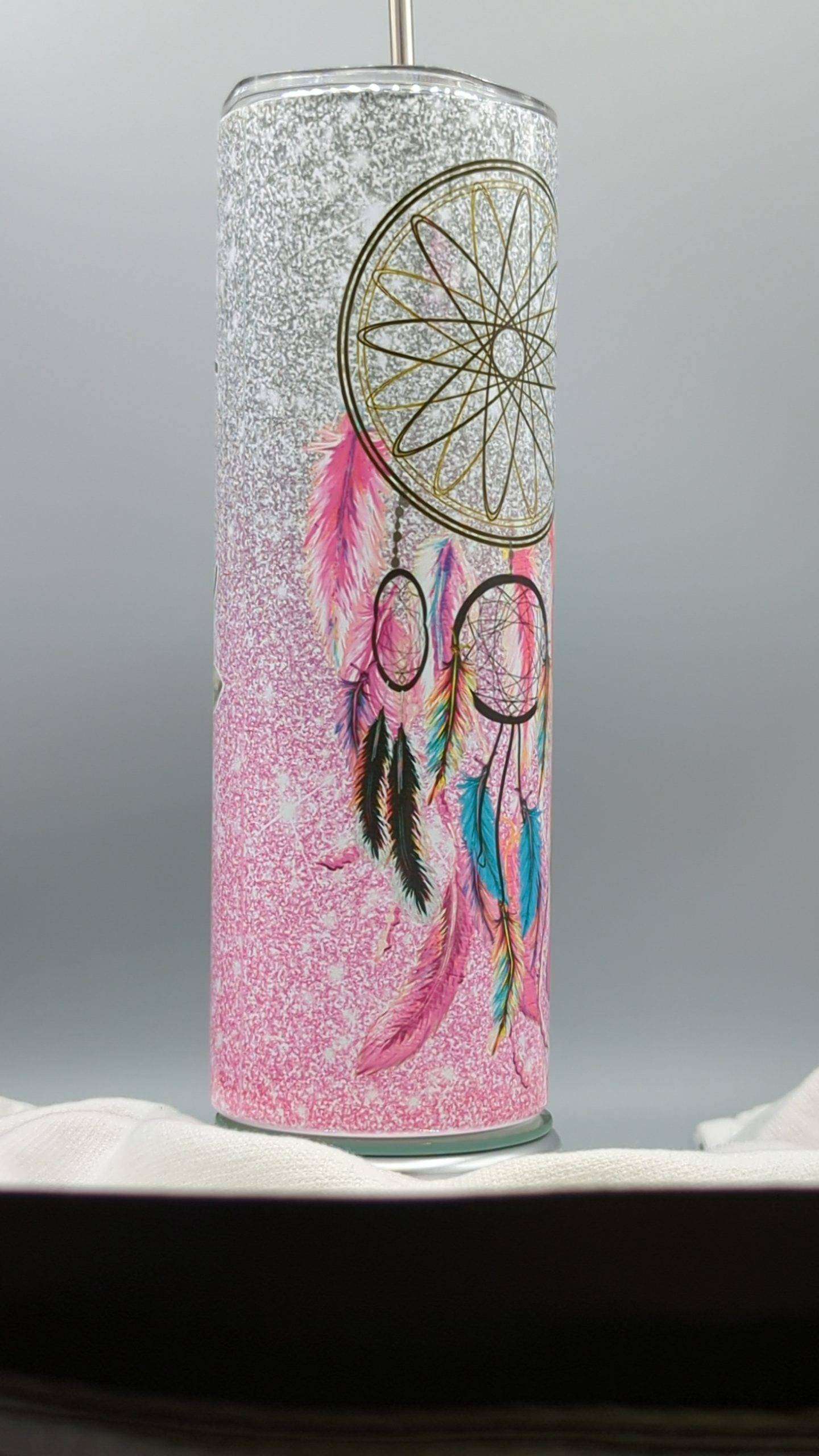 Follow Your Dreams Pink Glitter Tumbler - Image 5