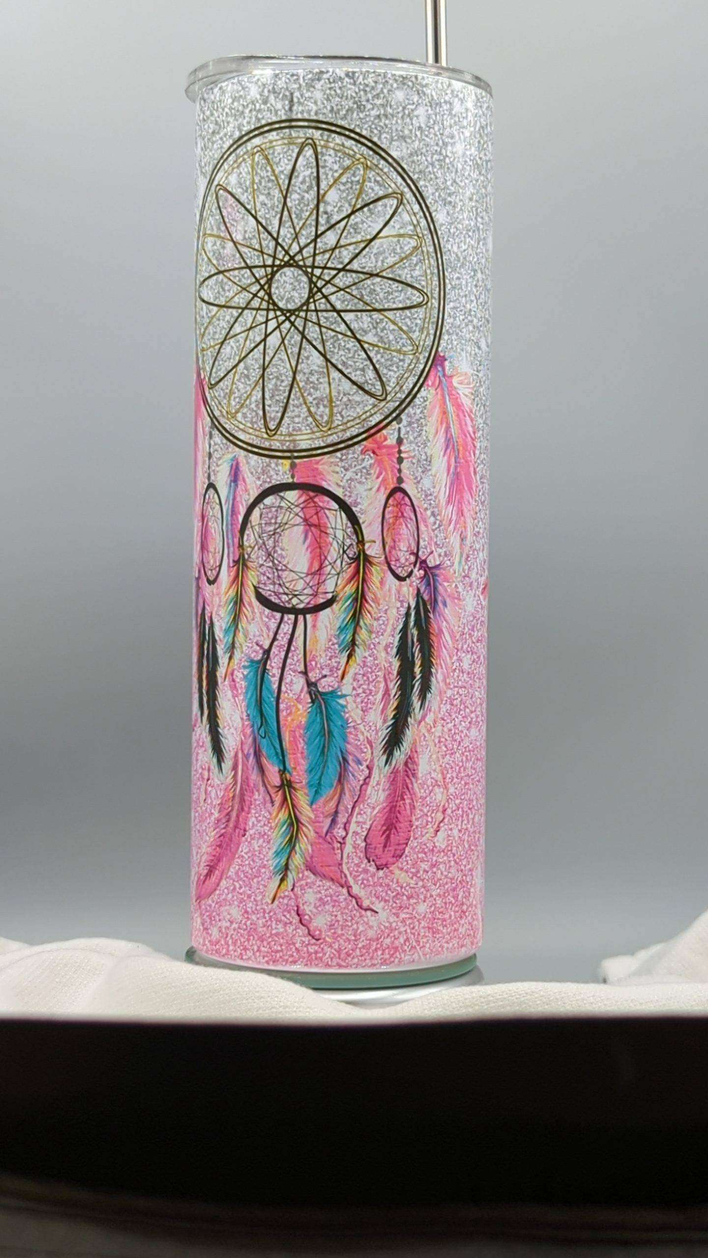 Follow Your Dreams Pink Glitter Tumbler - Image 6