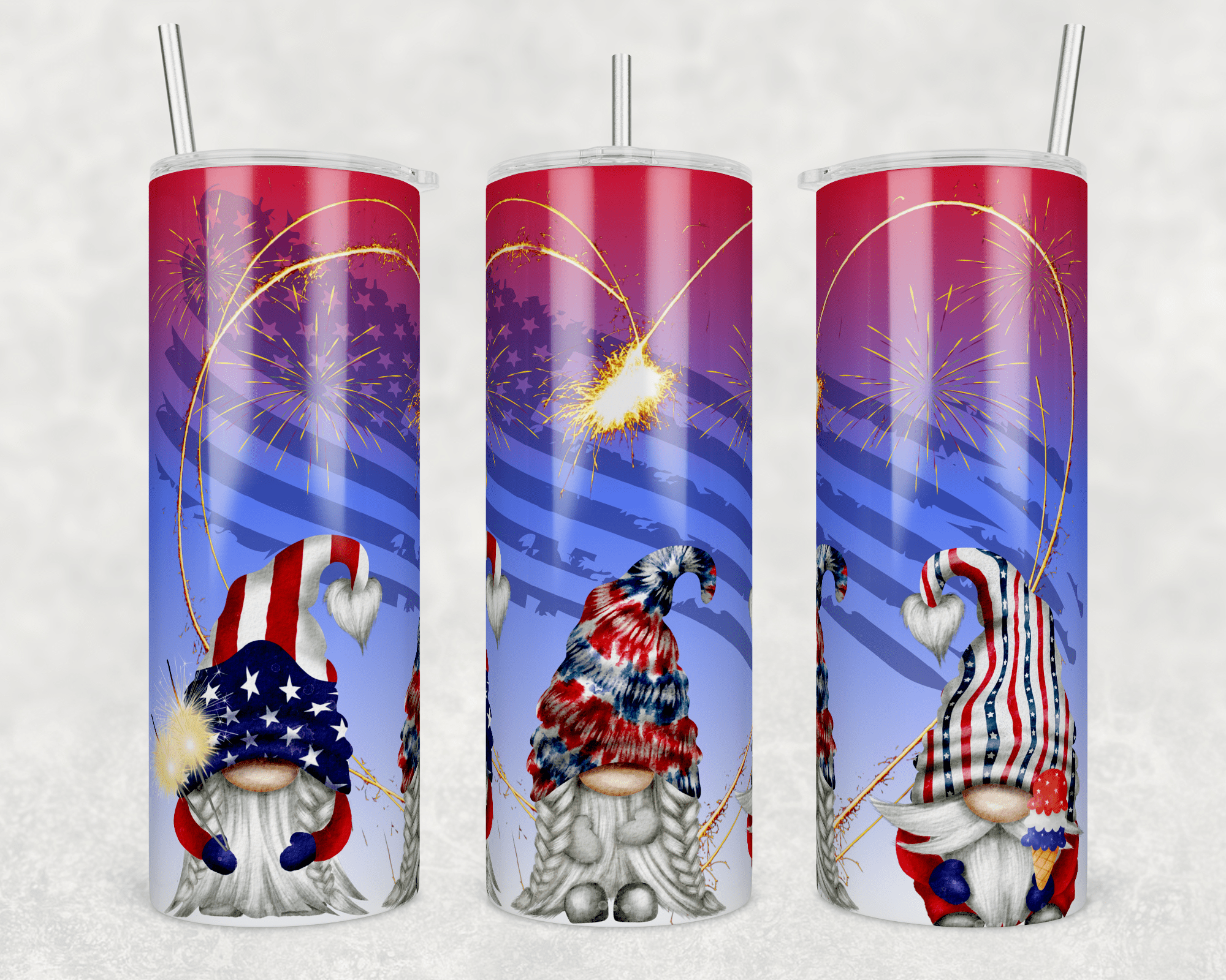 Firework Gnomes Tumbler