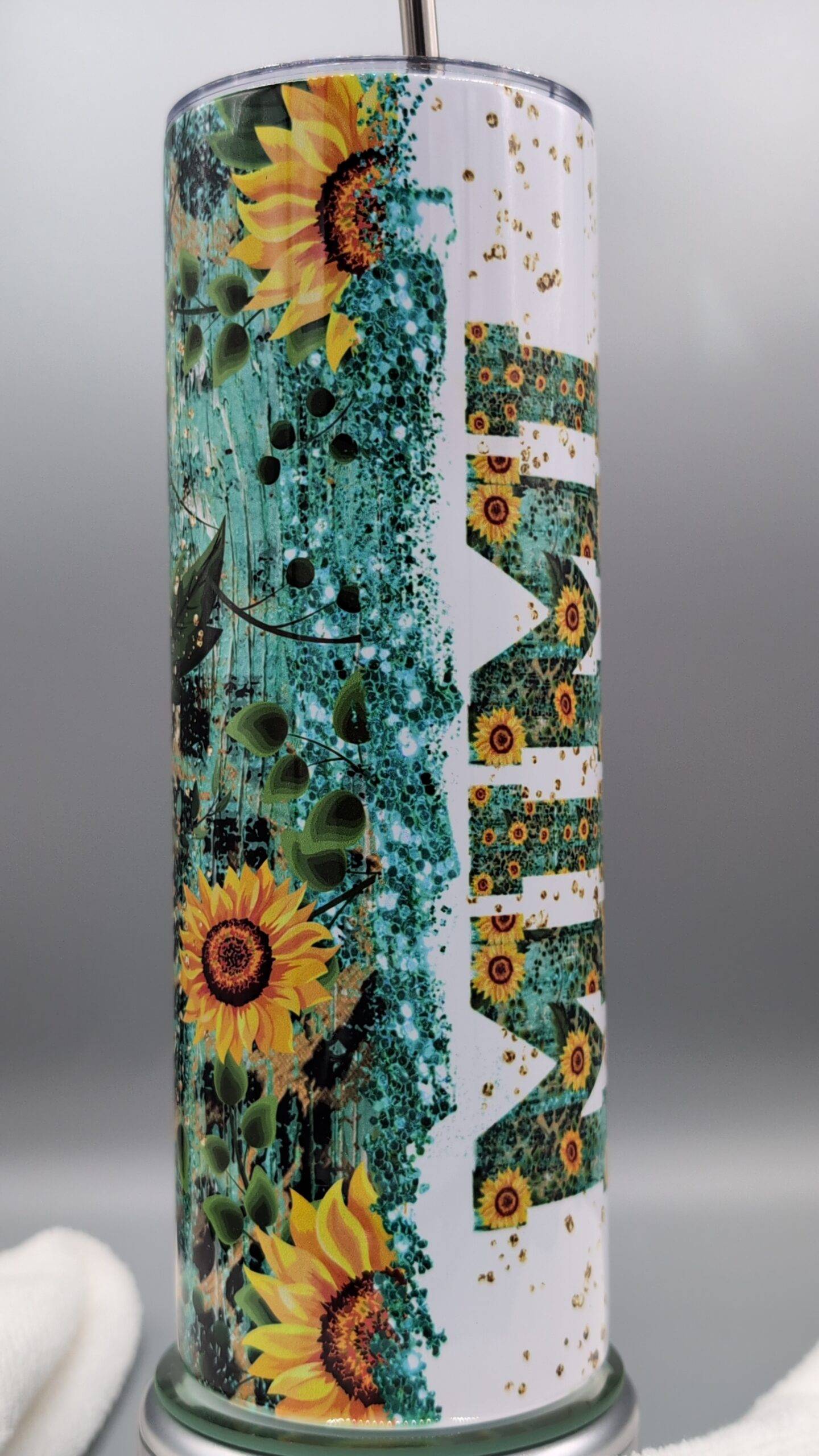 MiMi Sunflowers and Leopard Confetti Tumbler - Image 3