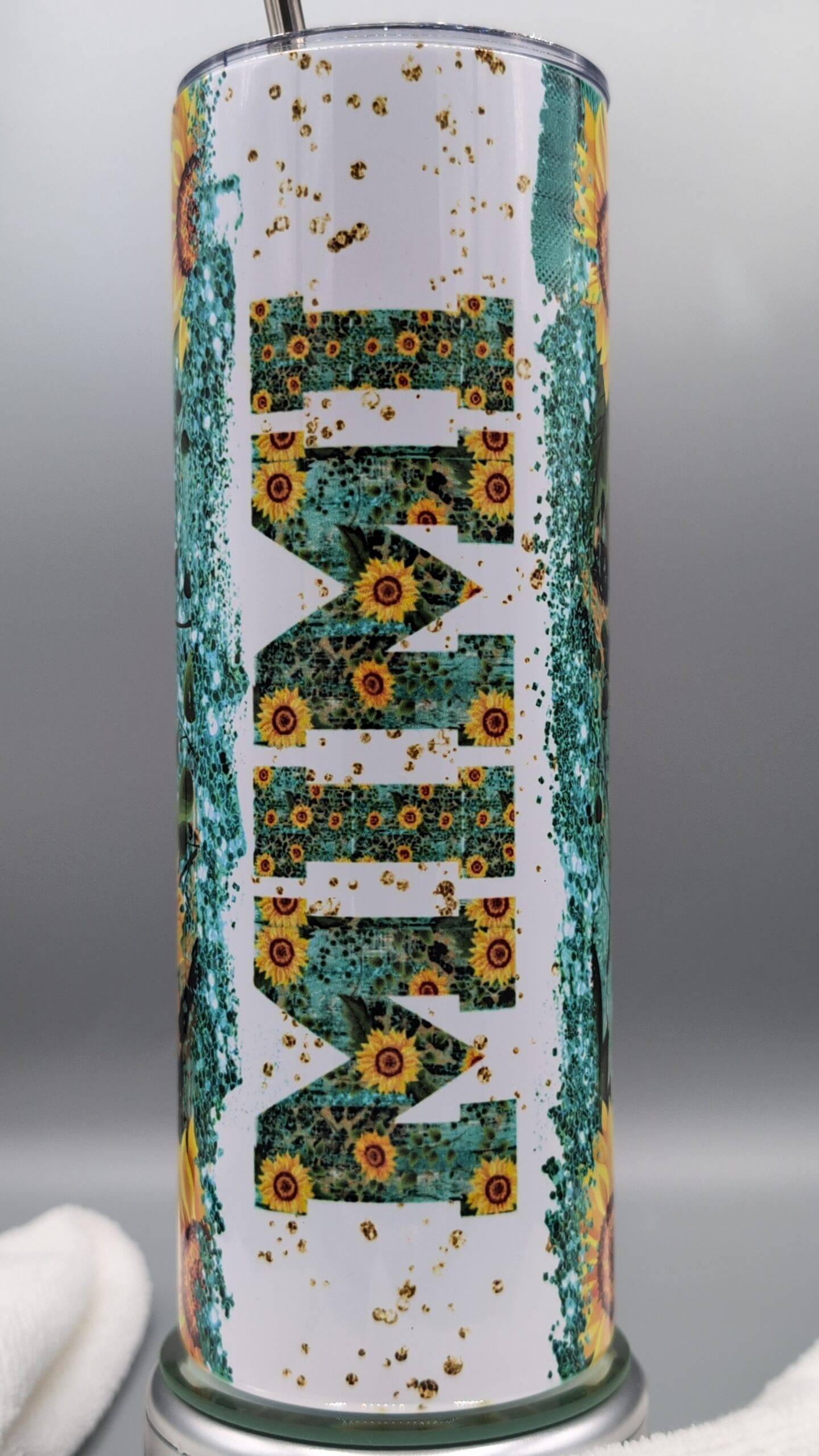 MiMi Sunflowers and Leopard Confetti Tumbler - Image 4