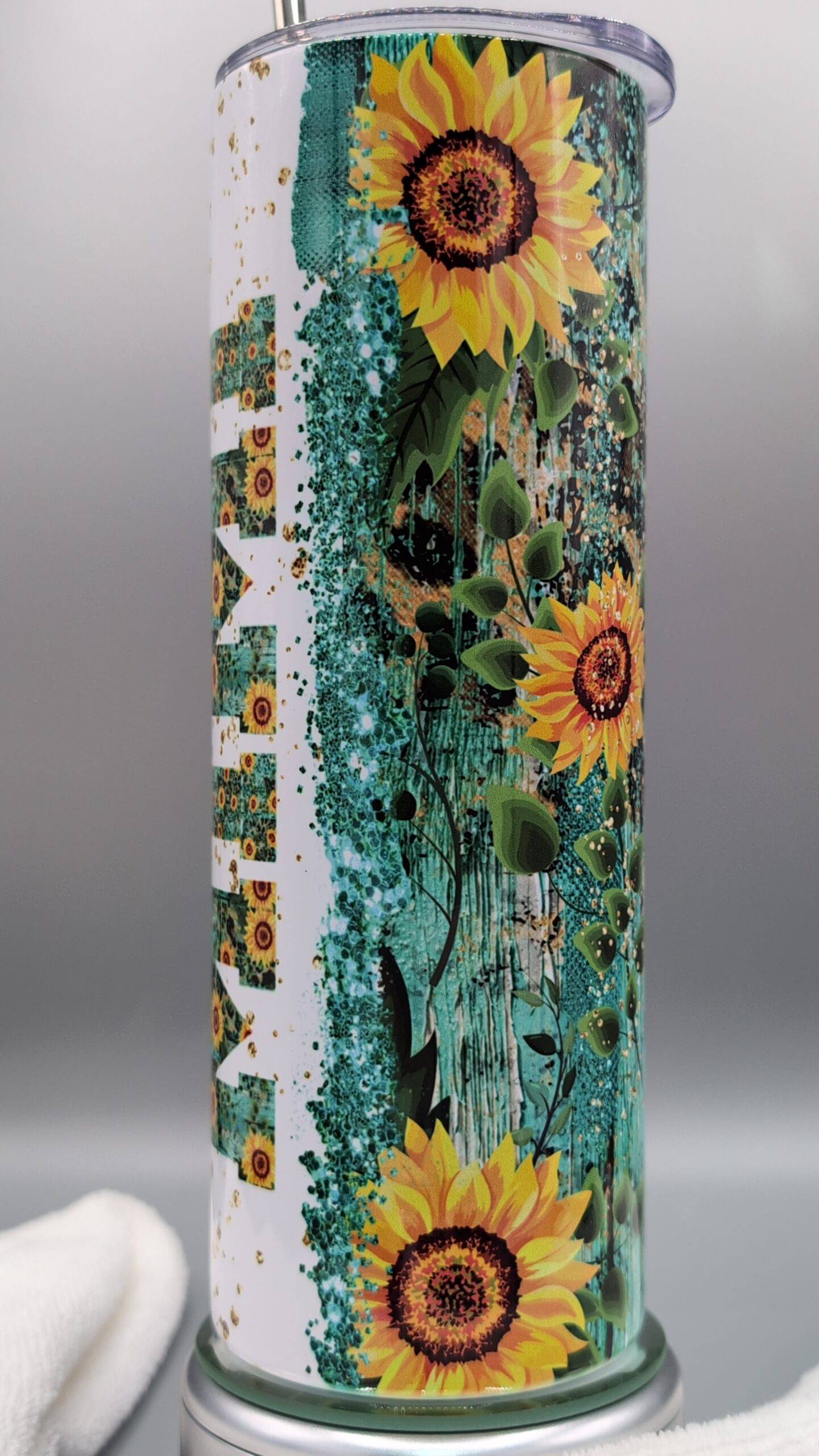 MiMi Sunflowers and Leopard Confetti Tumbler - Image 5