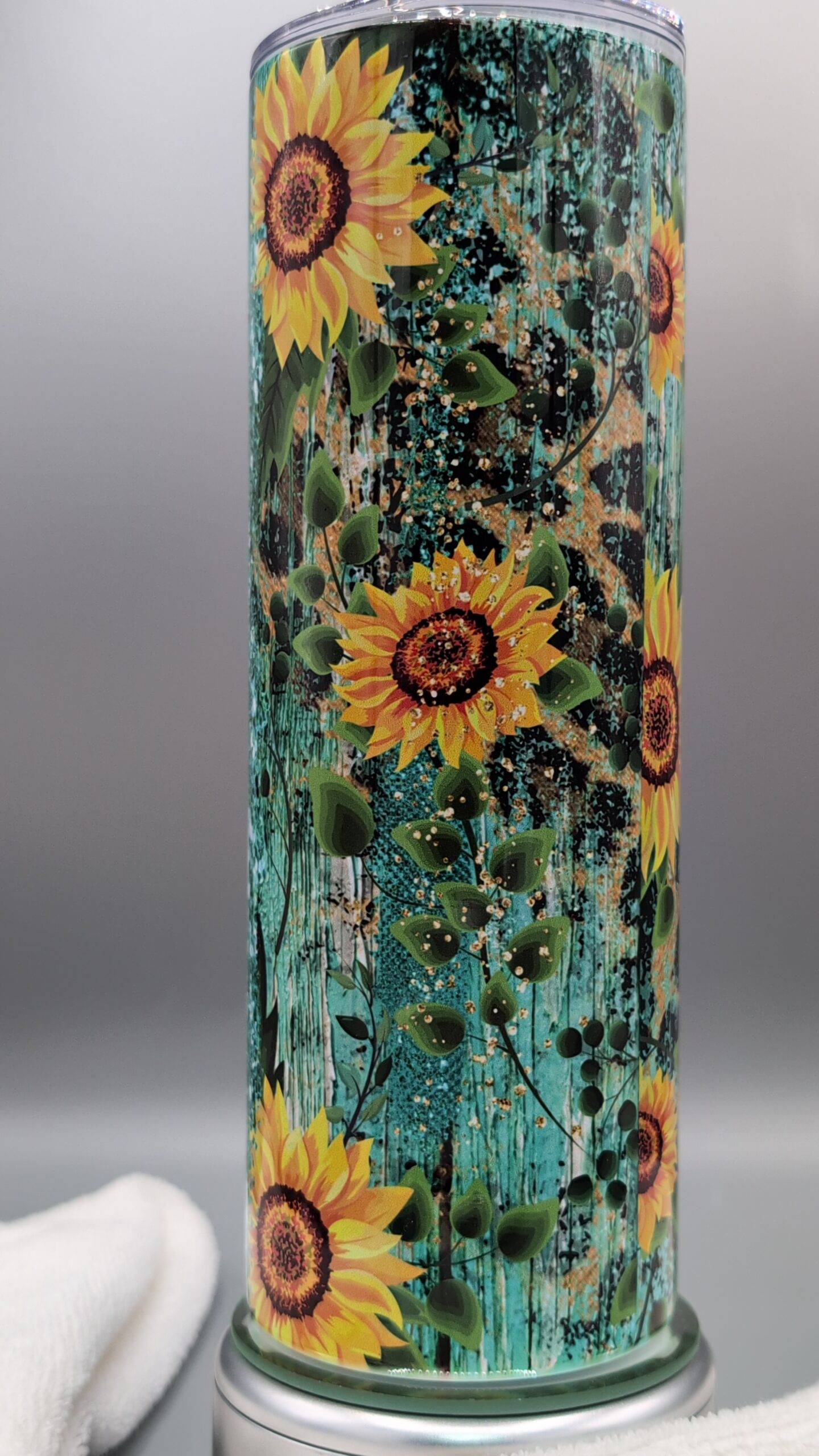 MiMi Sunflowers and Leopard Confetti Tumbler - Image 6