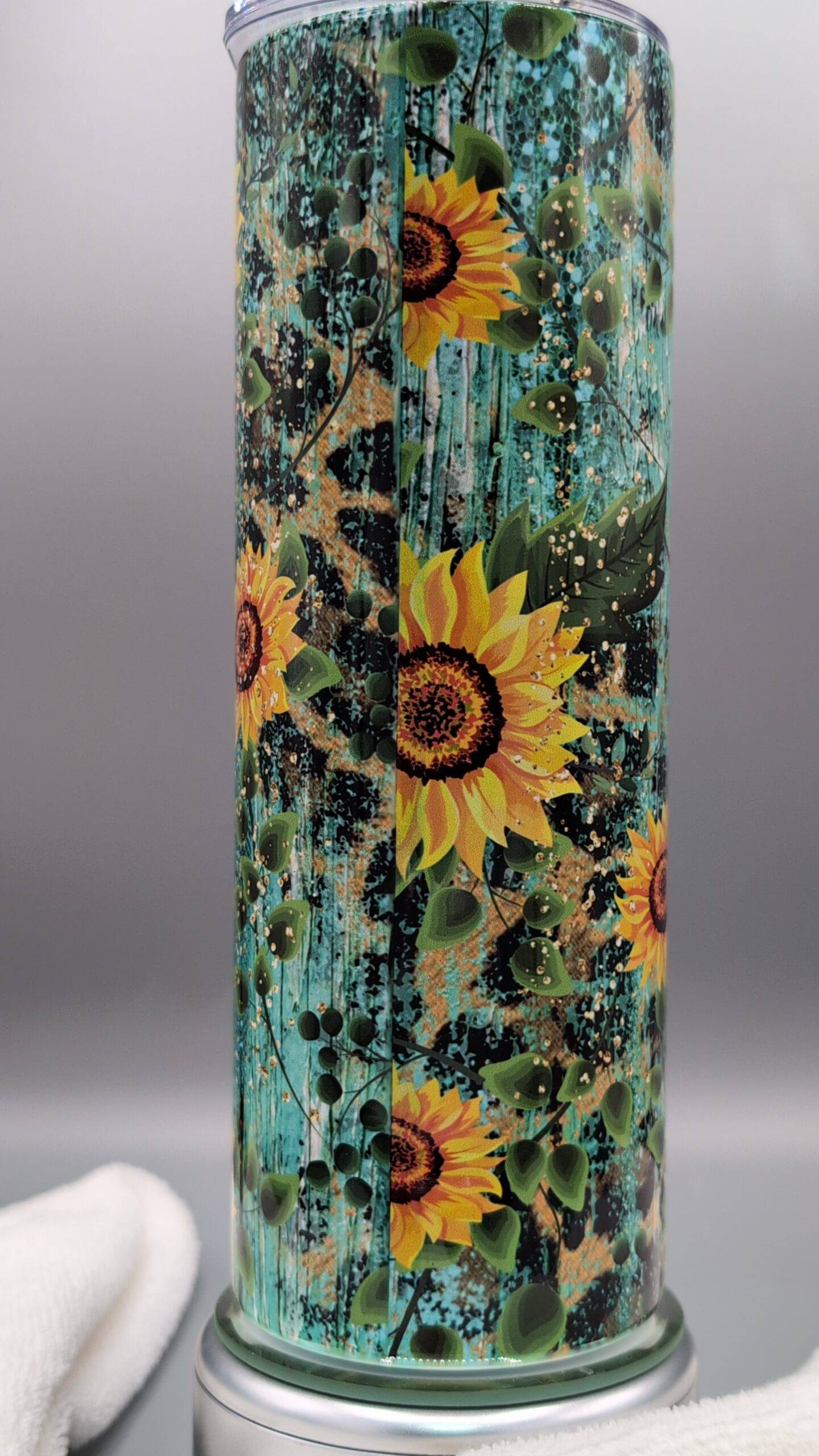 MiMi Sunflowers and Leopard Confetti Tumbler - Image 7