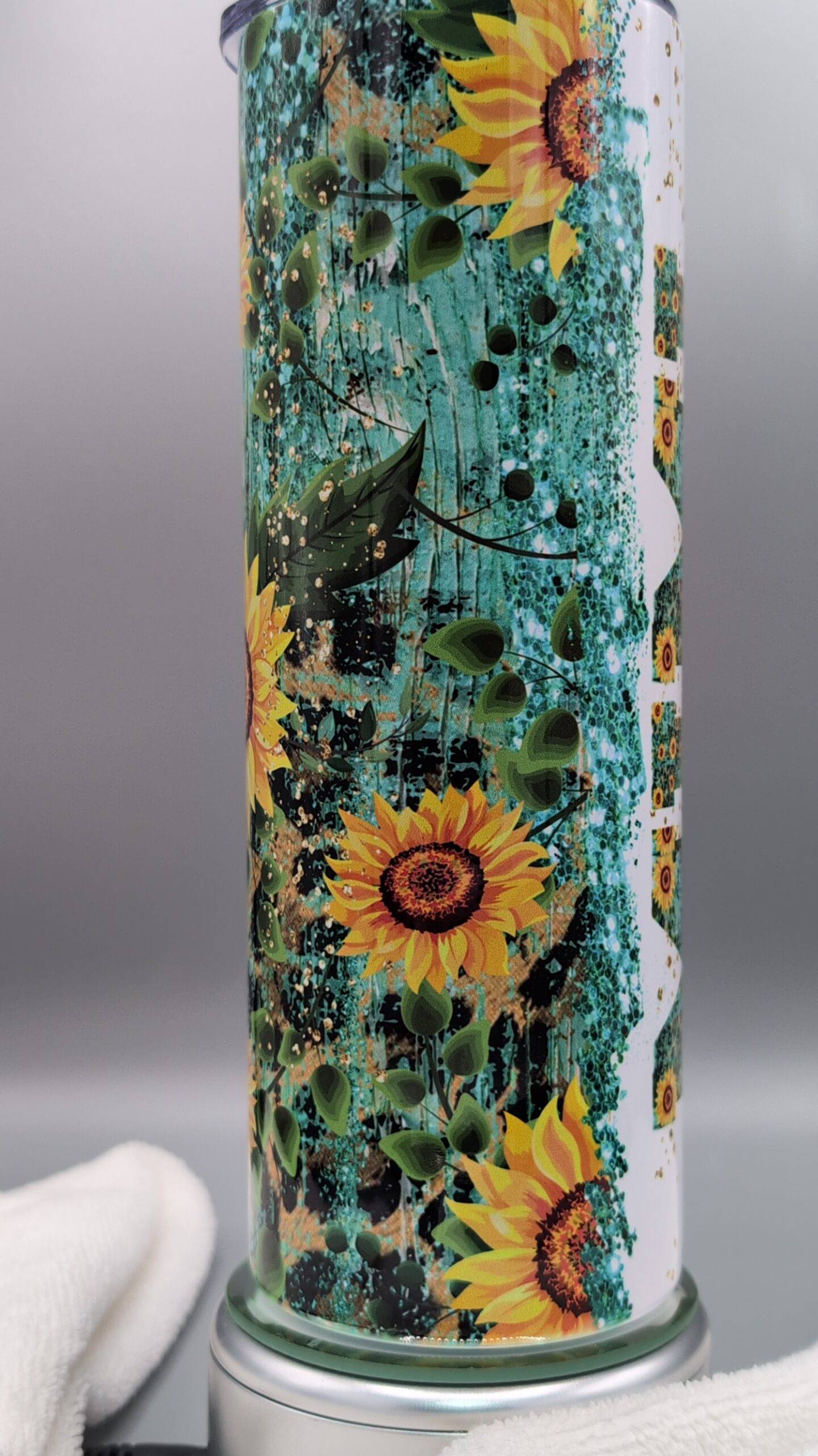 MiMi Sunflowers and Leopard Confetti Tumbler - Image 2