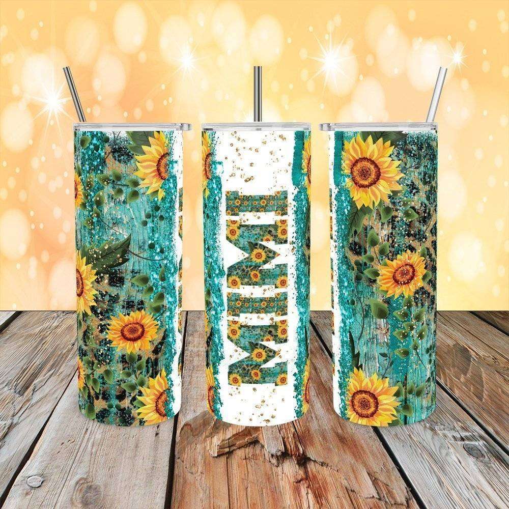 MiMi Sunflowers and Leopard Confetti Tumbler