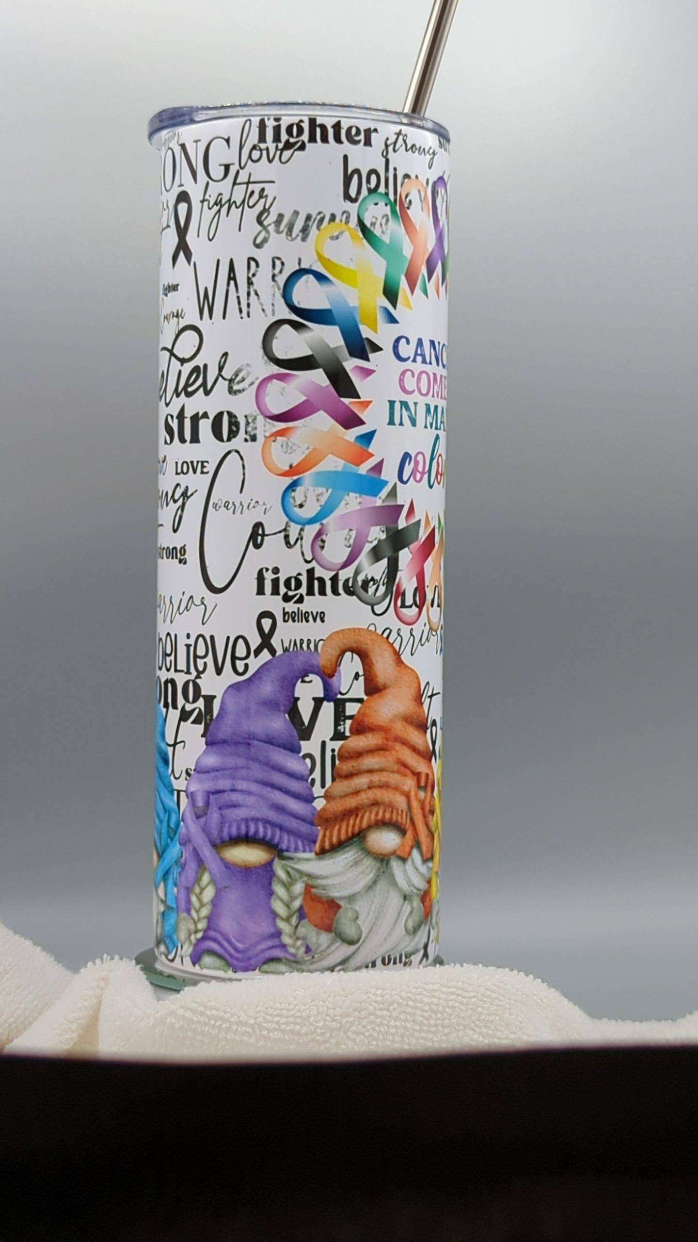 Cancer Comes in Many Colors Gnome Tumbler - Image 3