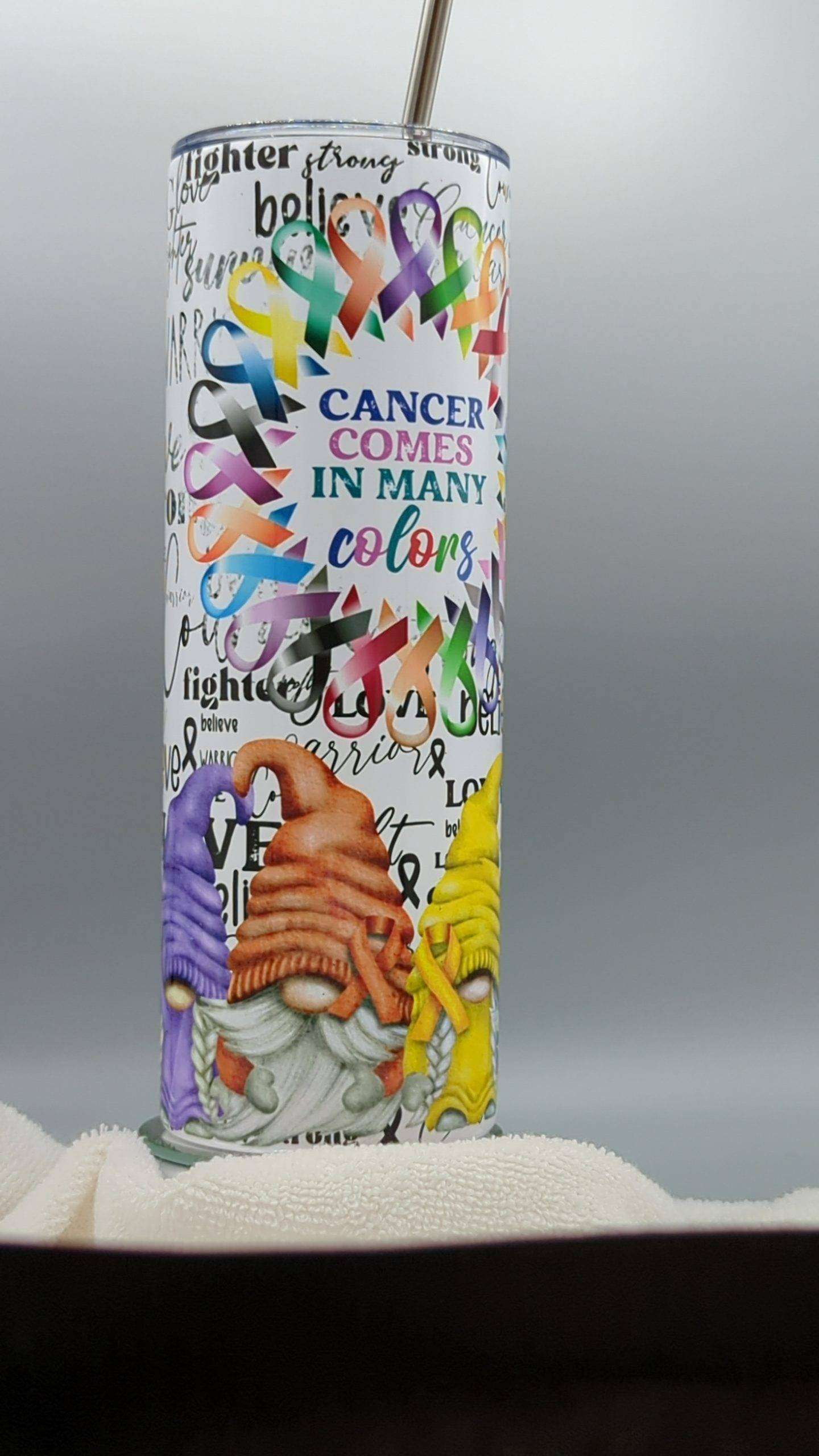 Cancer Comes in Many Colors Gnome Tumbler - Image 4