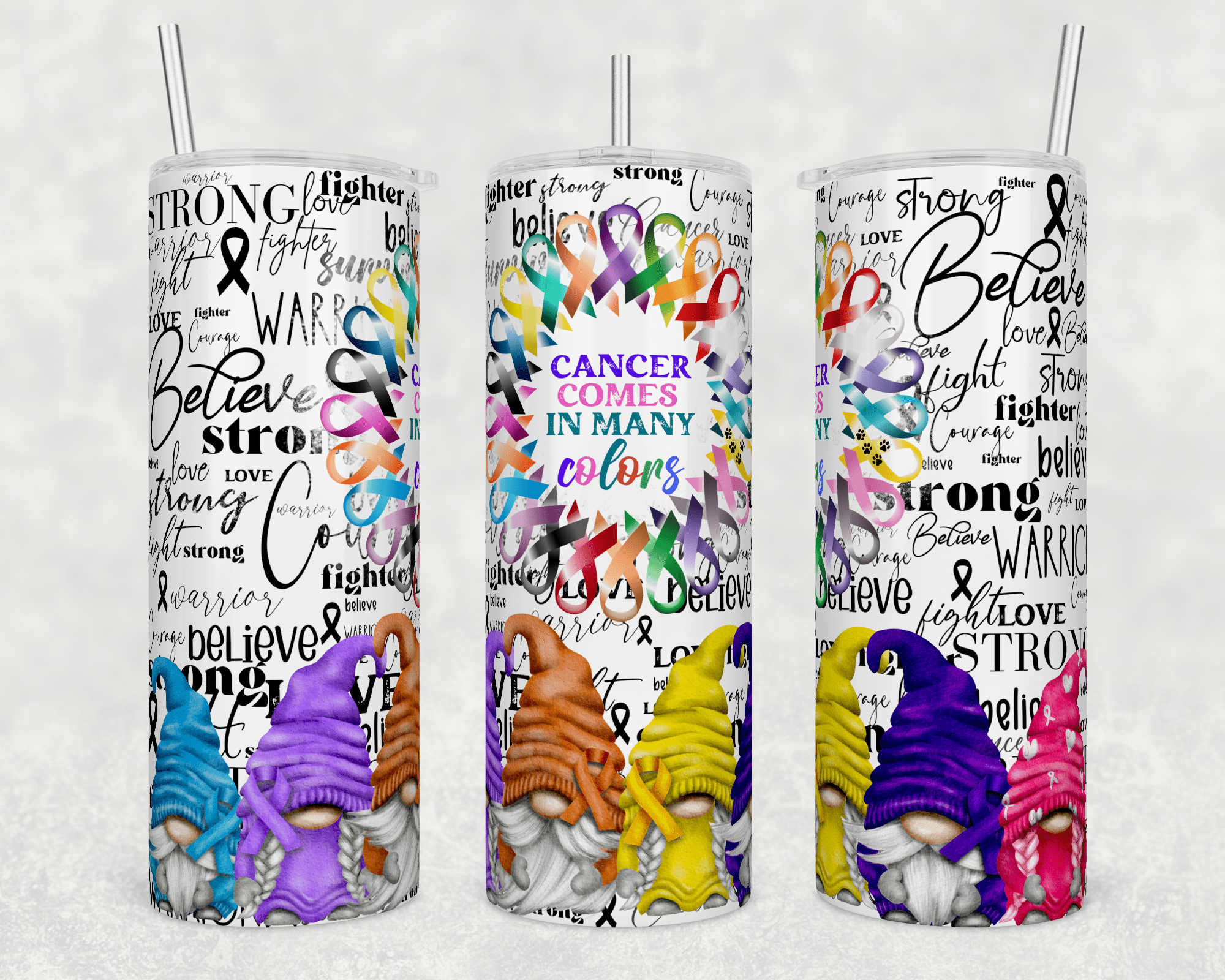 Cancer Comes in Many Colors Gnome Tumbler