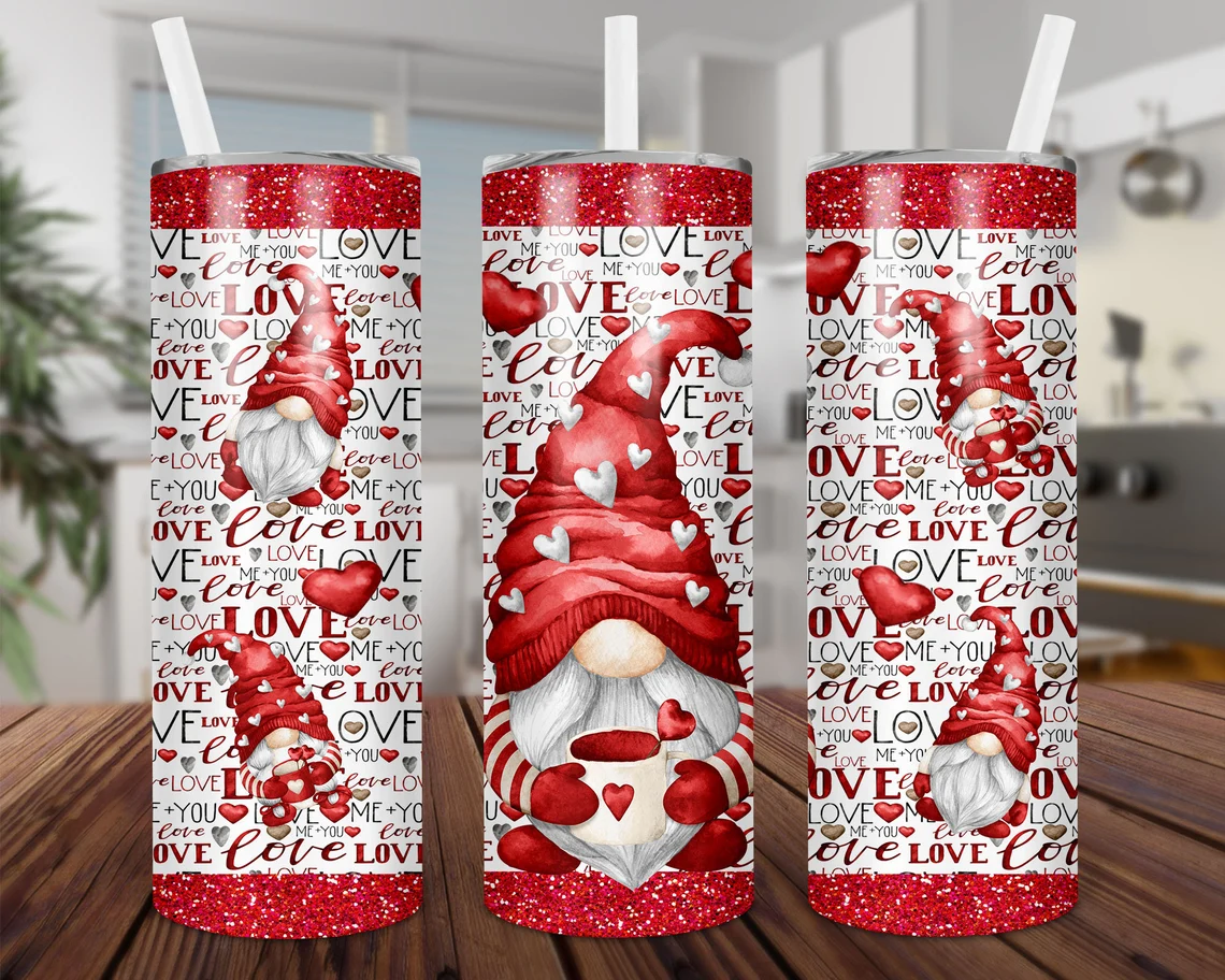 Valentine Gnome Love Tumbler