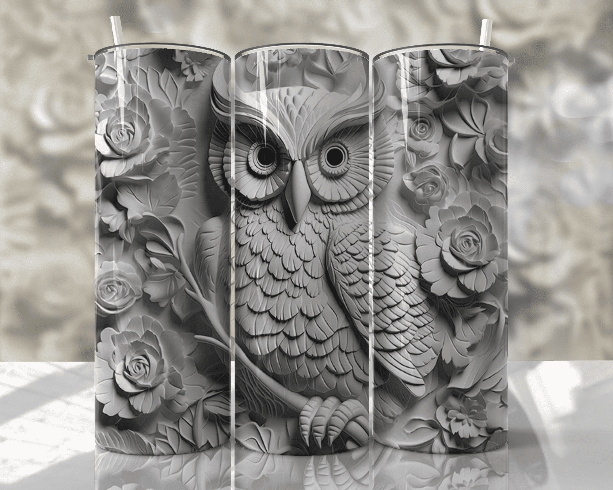 3D Owl Tumbler